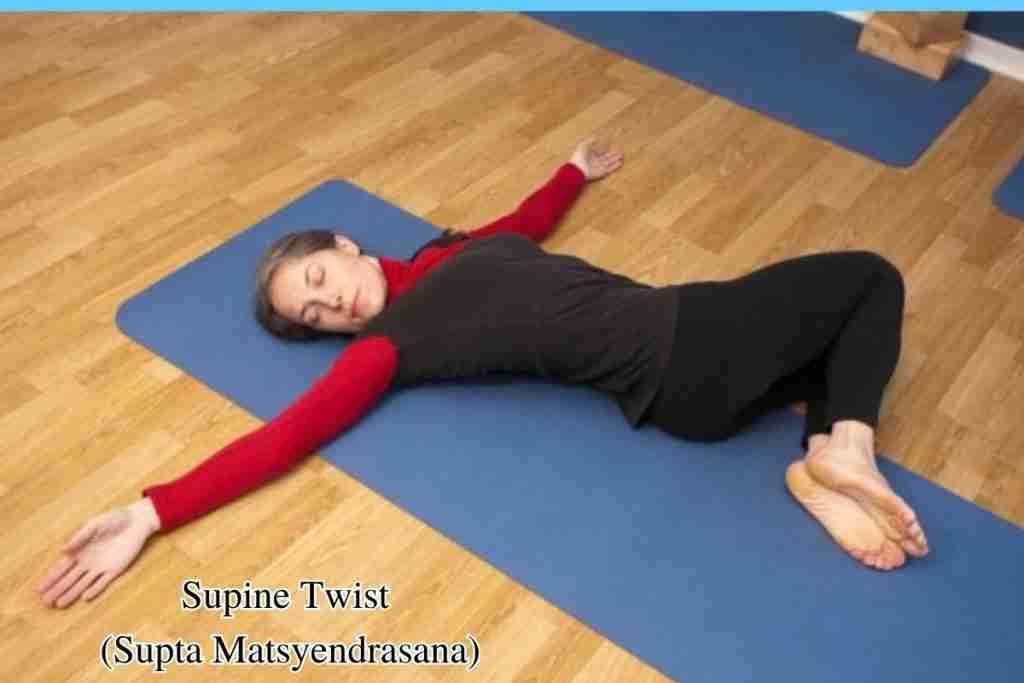 Yoga for managing fibroids - Supine Twist (Supta Matsyendrasana)