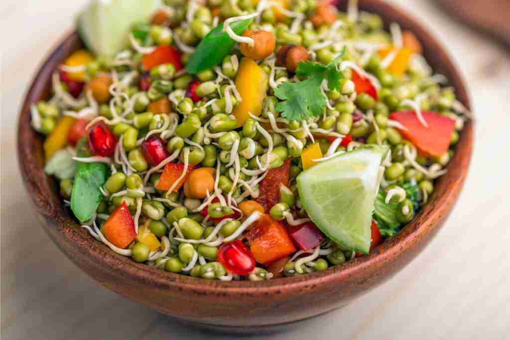 Bowl of chickpeas salad is an example of good nutrition and fibroids