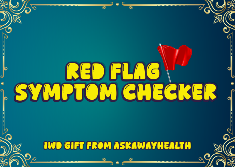 Red flag symptoms checker IWD hub card
